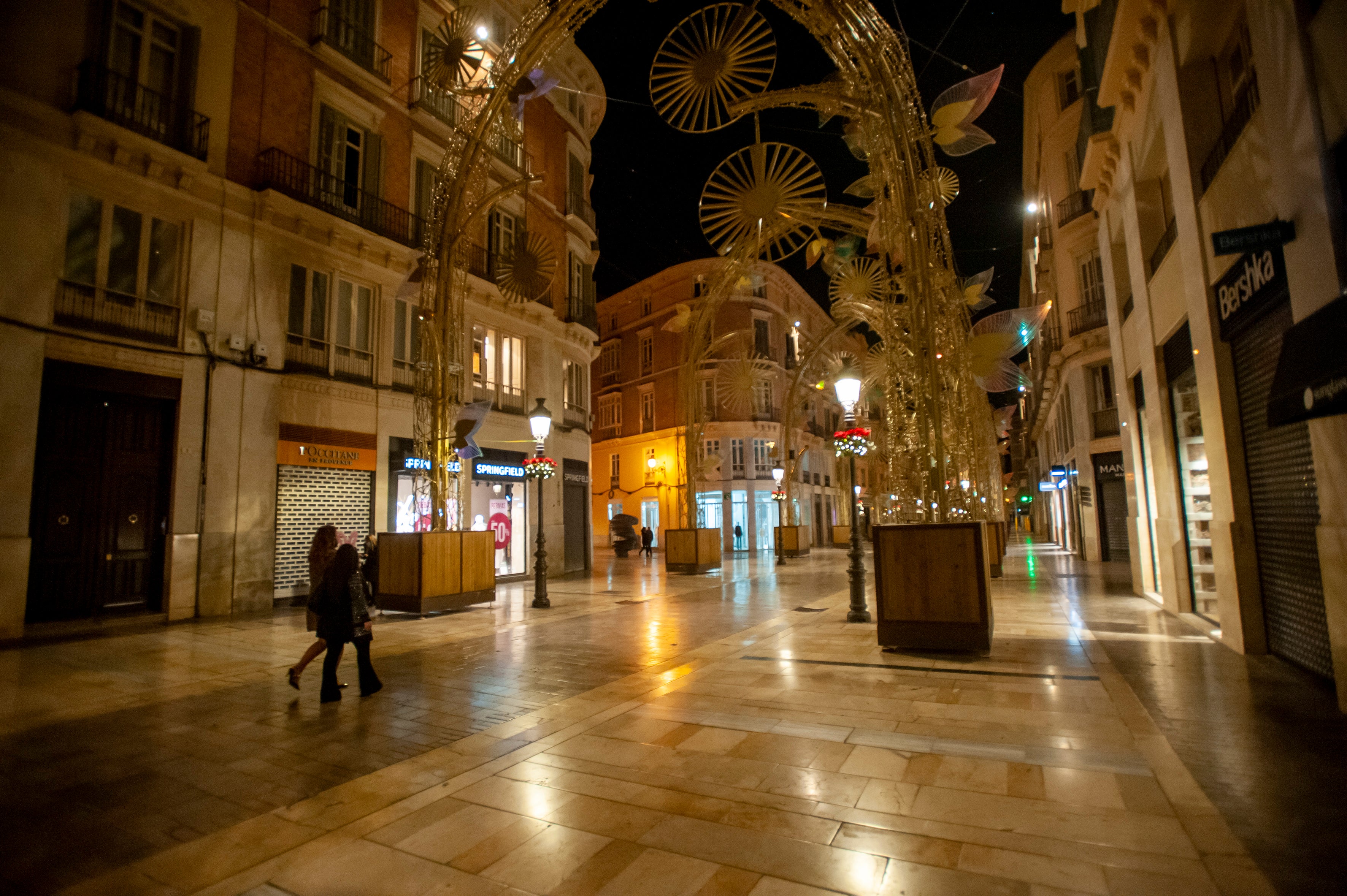 La Nochevieja más atípica debido a la pandemia del coronavirus en el Centro de Málaga