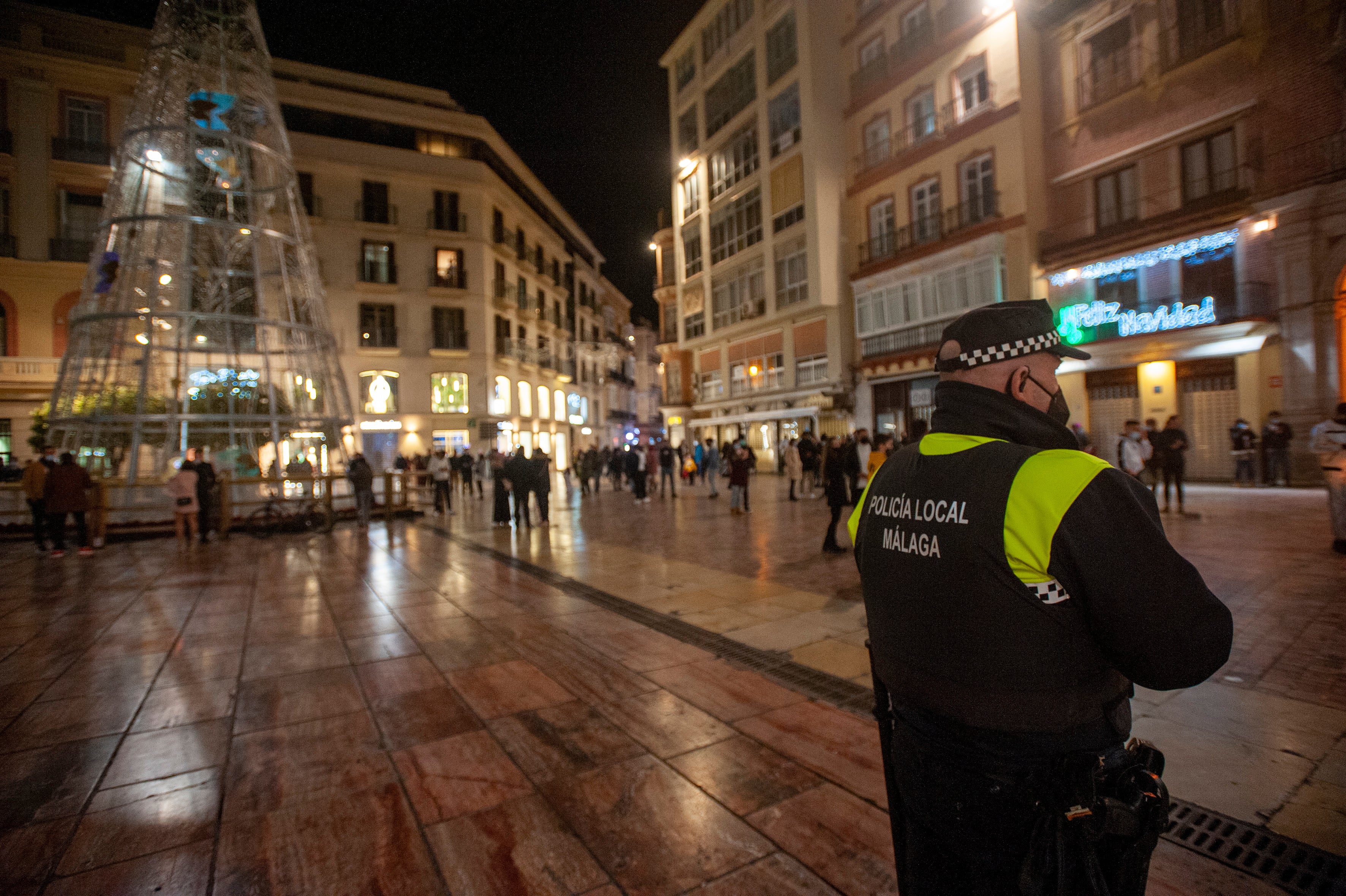 La Nochevieja más atípica debido a la pandemia del coronavirus en el Centro de Málaga