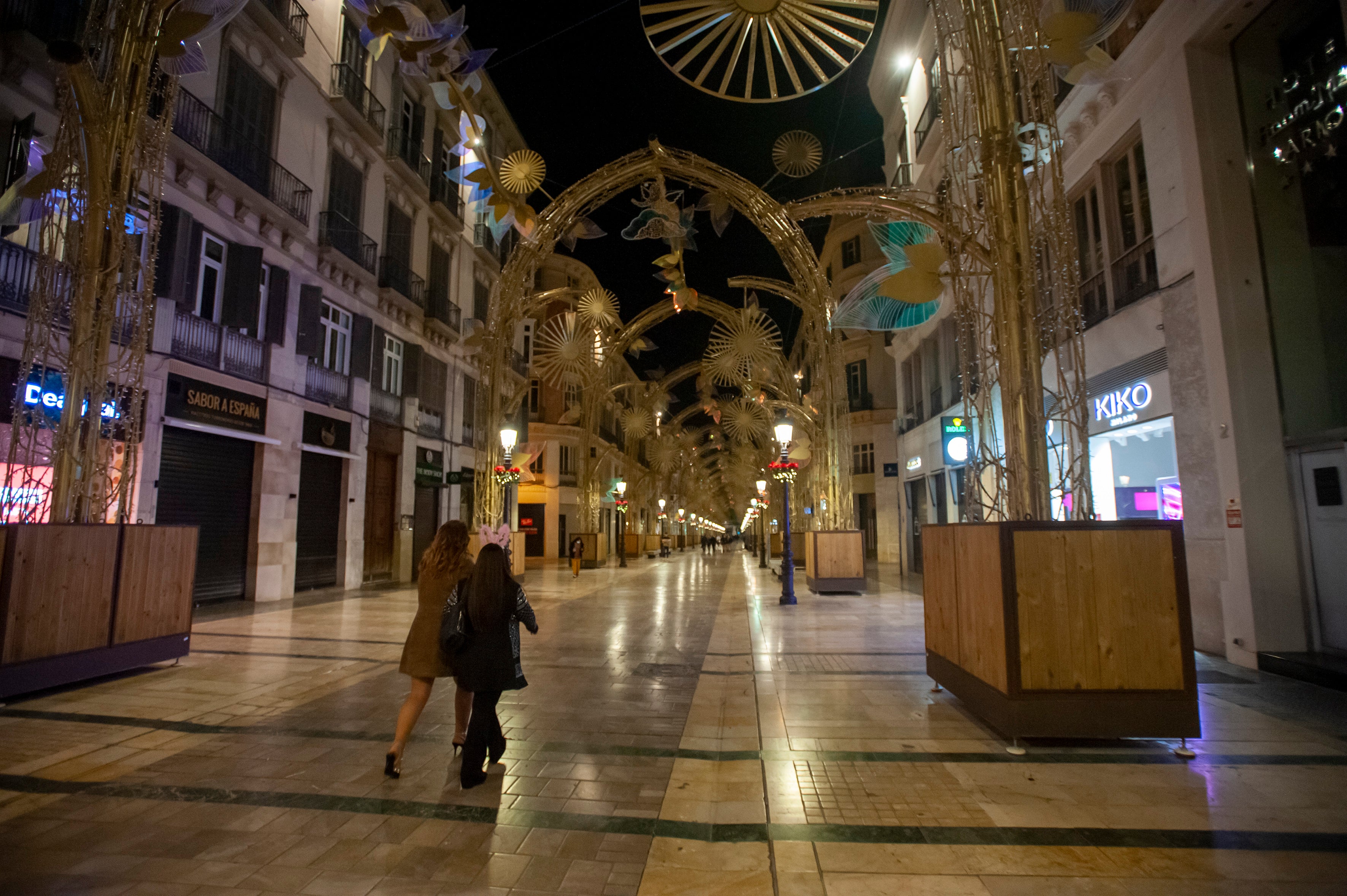 La Nochevieja más atípica debido a la pandemia del coronavirus en el Centro de Málaga