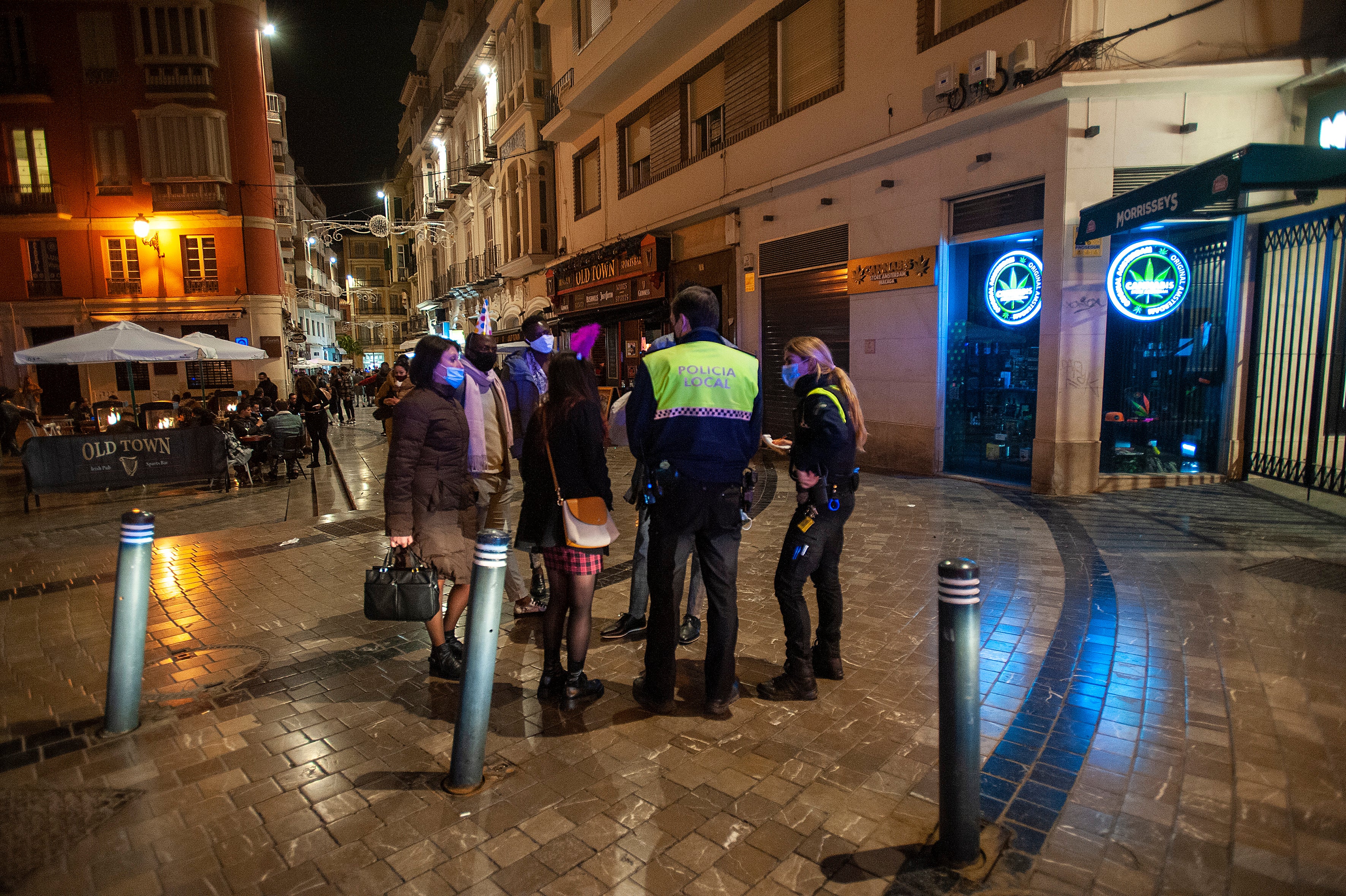 La Nochevieja más atípica debido a la pandemia del coronavirus en el Centro de Málaga