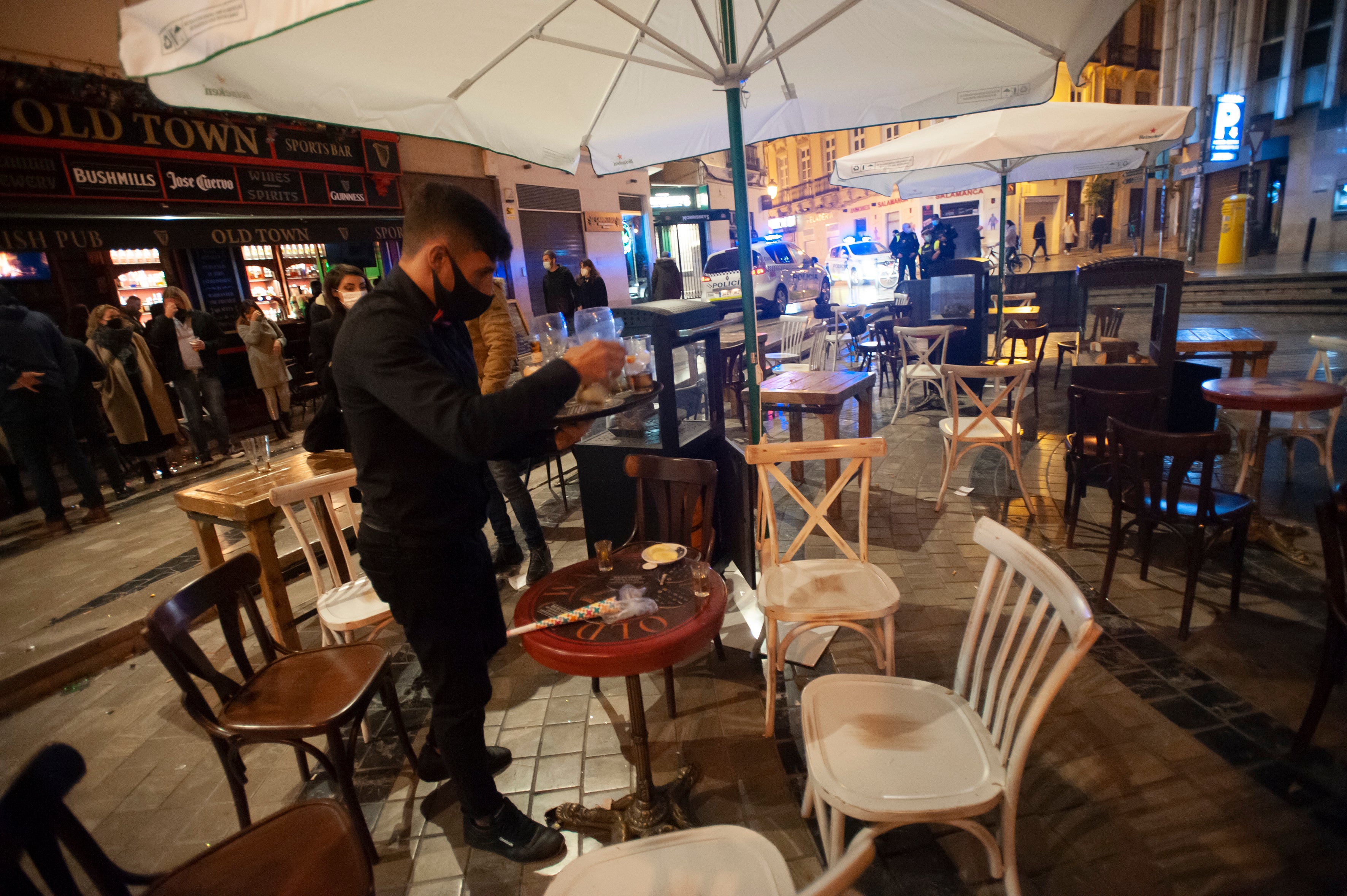 La Nochevieja más atípica debido a la pandemia del coronavirus en el Centro de Málaga