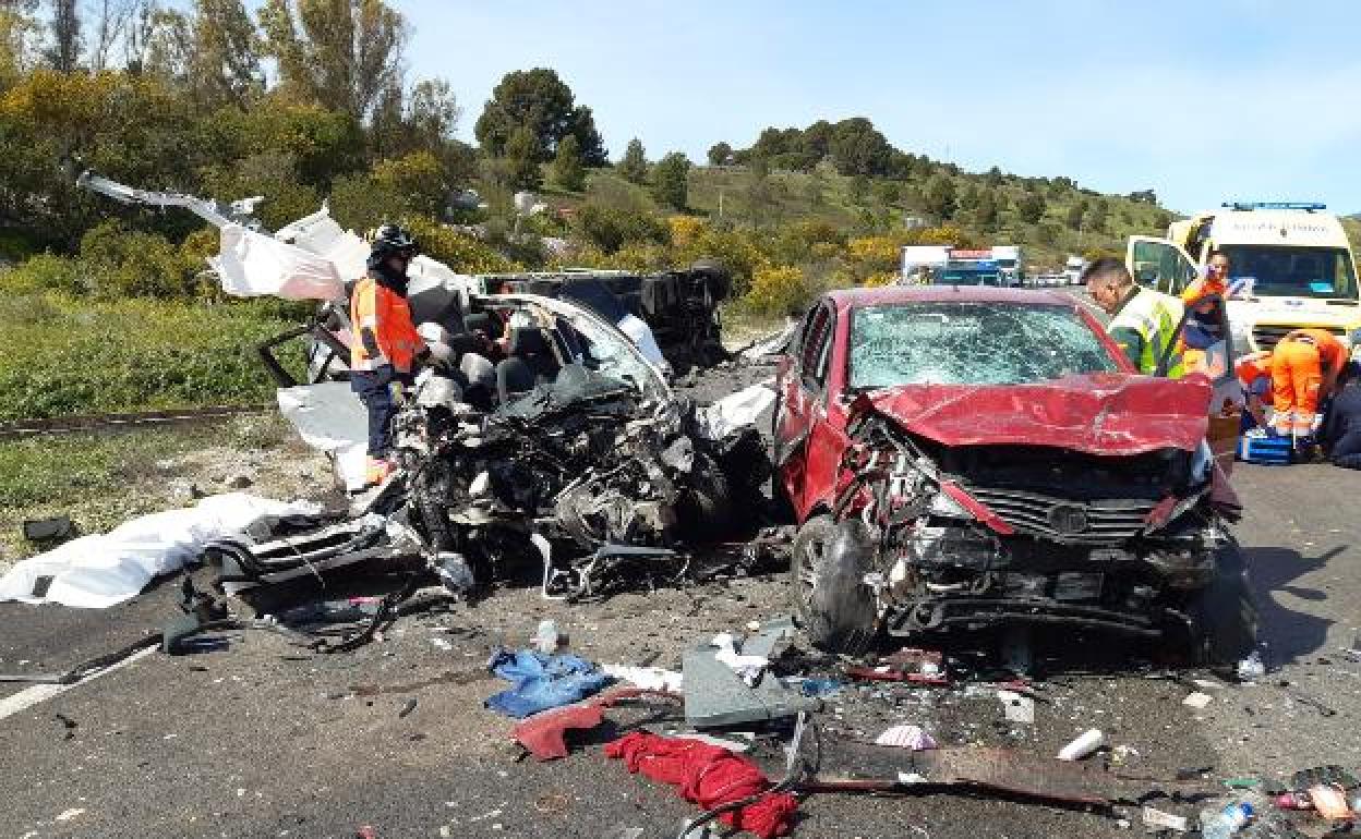 Accidente mortal ocurrido en Pizarra, a principios de marzo del 2020. 