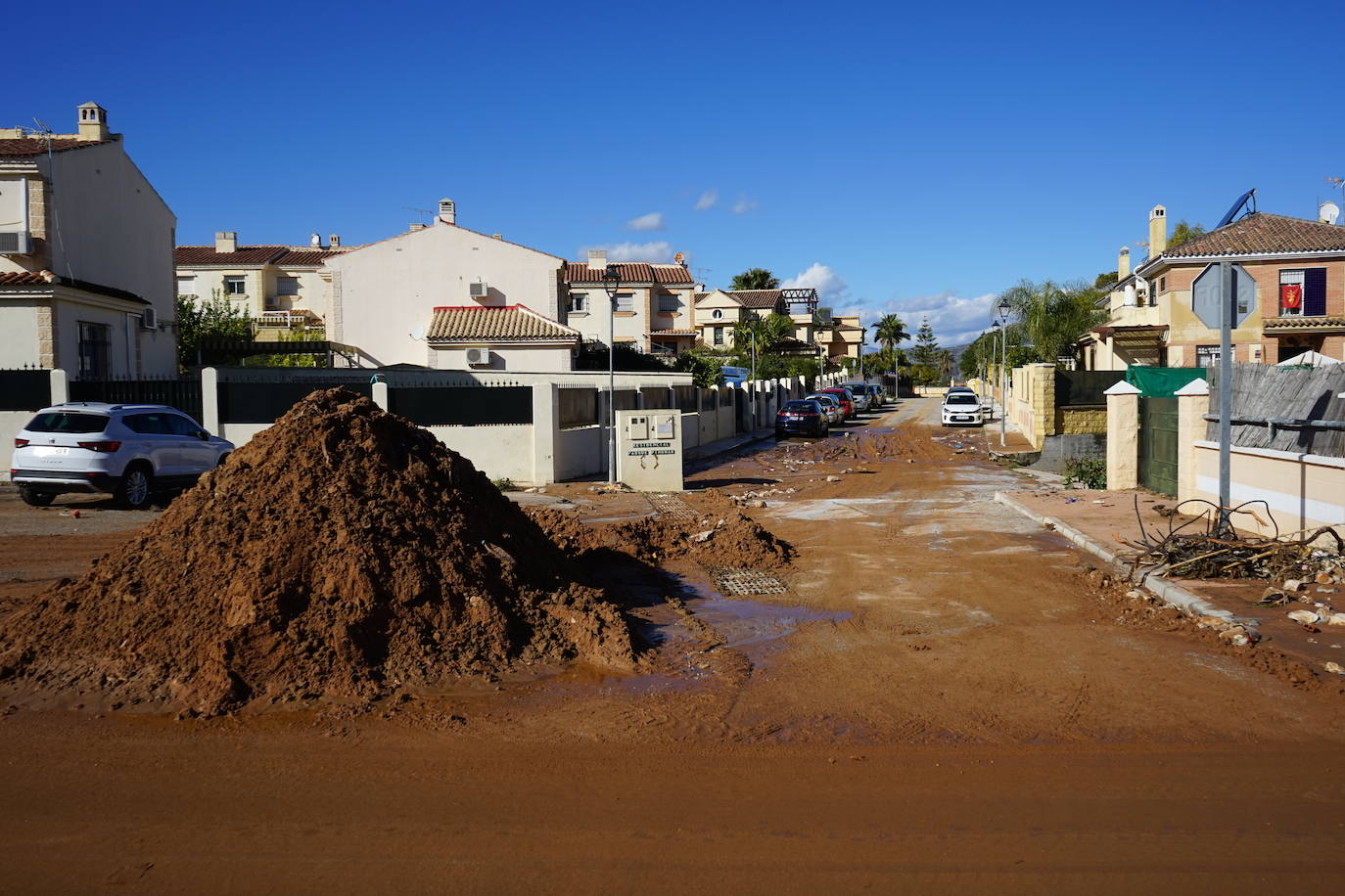Así ha amanecido Alhaurín de la Torre, uno de los municipios más afectados por la borrasca.