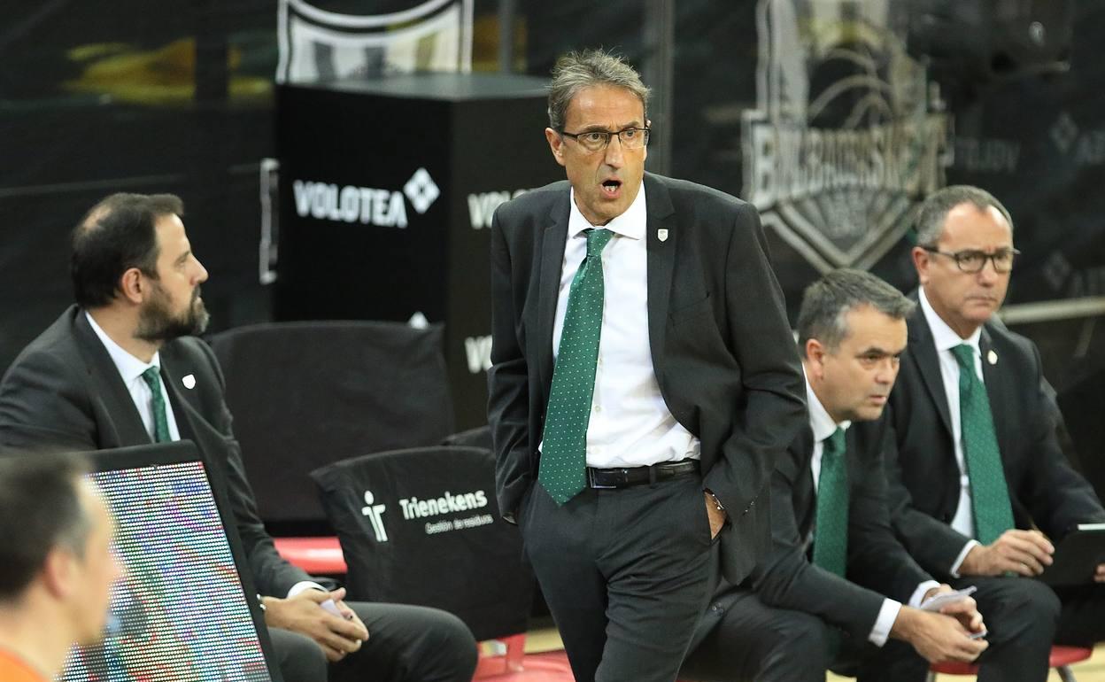 Luis Casimiro, durante el partido jugado por el Unicaja en Bilbao. 