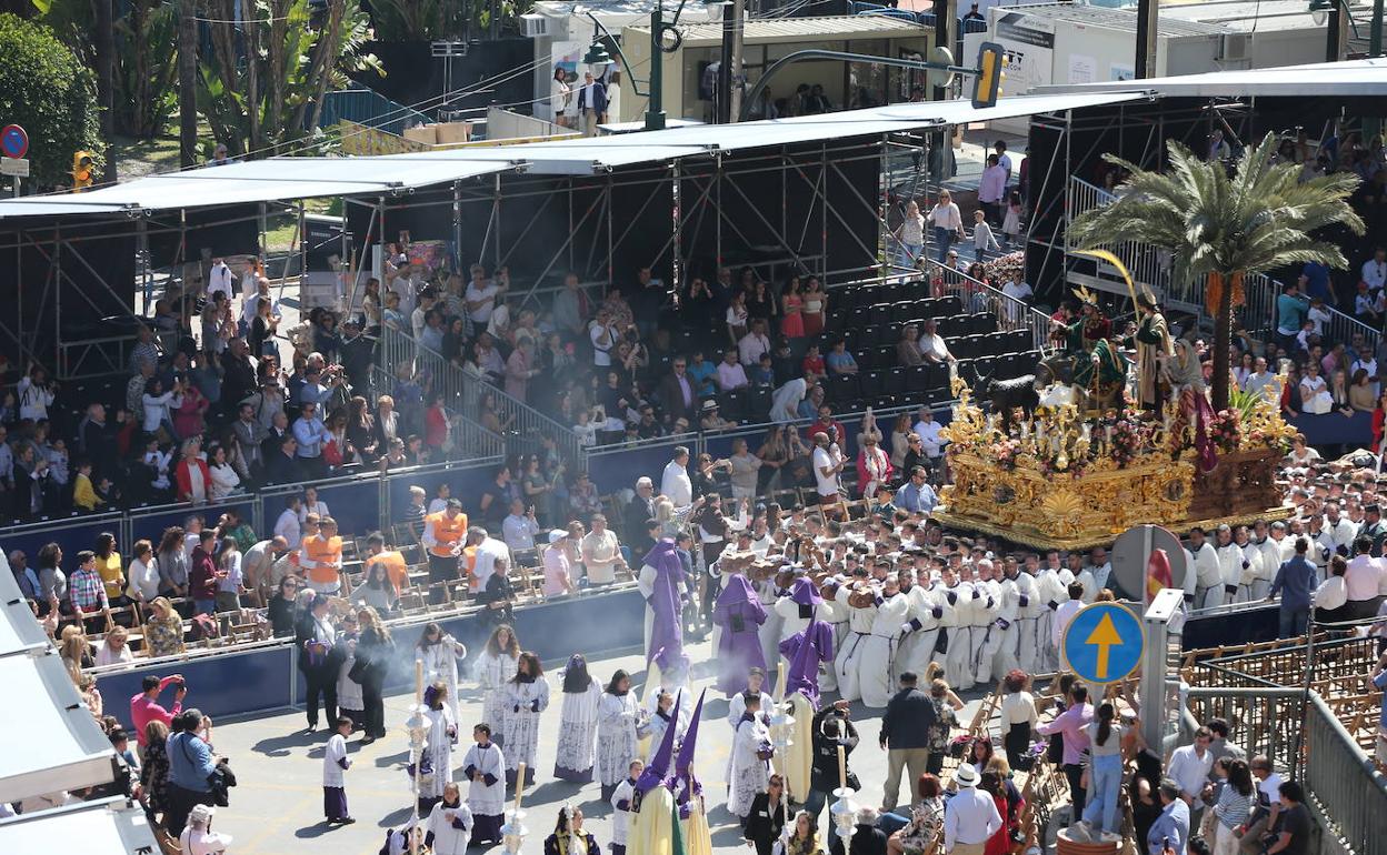 La procesión de la Pollinica el Domingo de Ramos de 2019, en el nuevo recorrido oficial. 