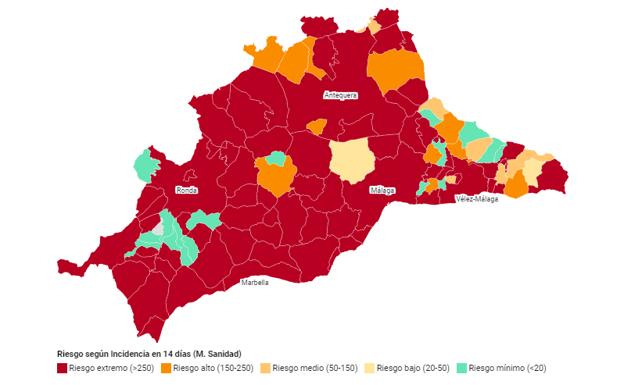 Consulta los municipios de Málaga con cierres desde este 13 de febrero