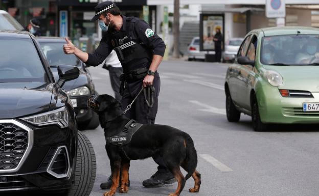 Un control policial en la Costa dle Sol. 