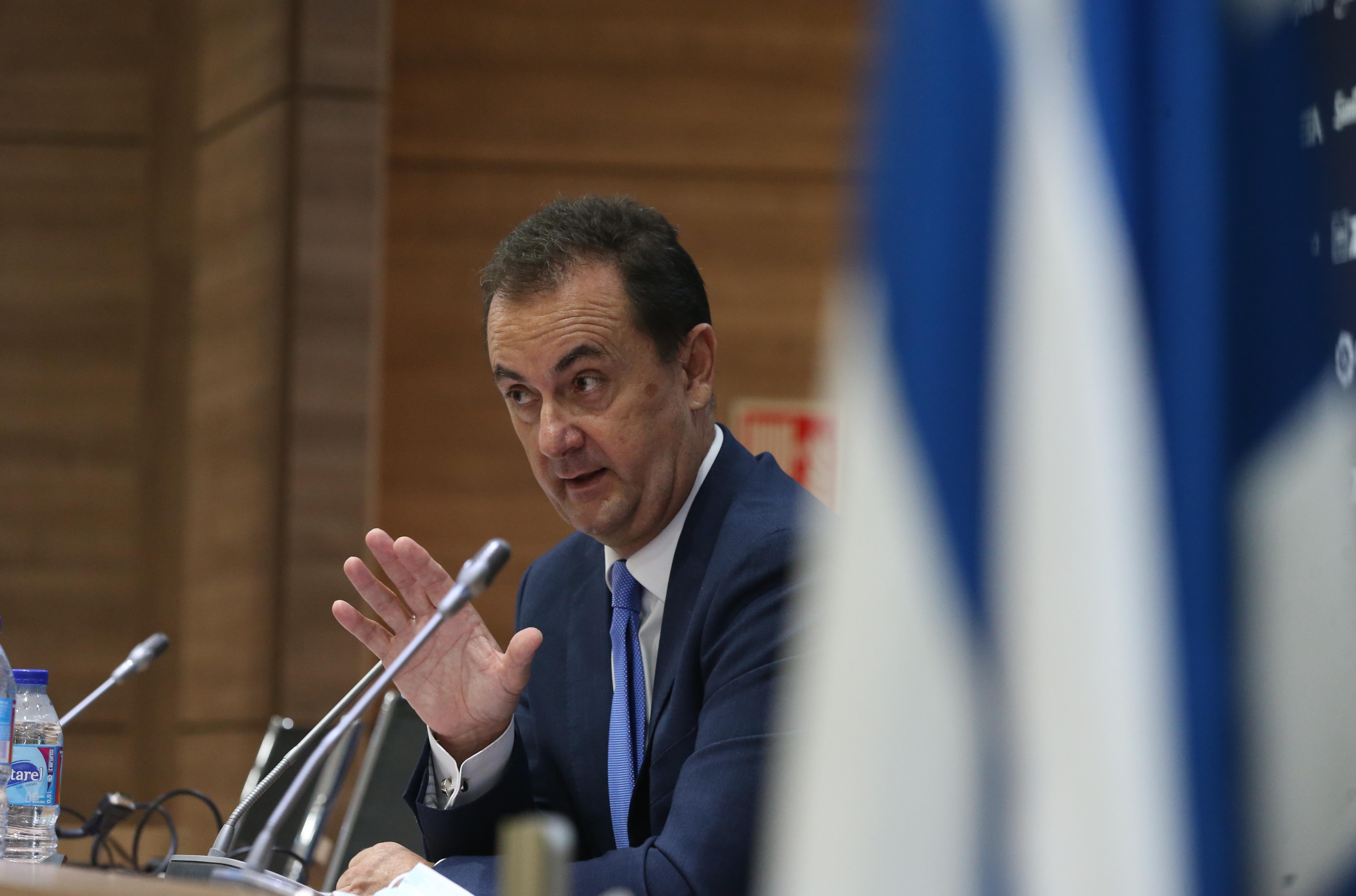 El administrador judicial del Málaga, José María Muñoz, en la sala de prensa de La Rosaleda en una comparecencia que ya ofreció en el pasado mes de septiembre.