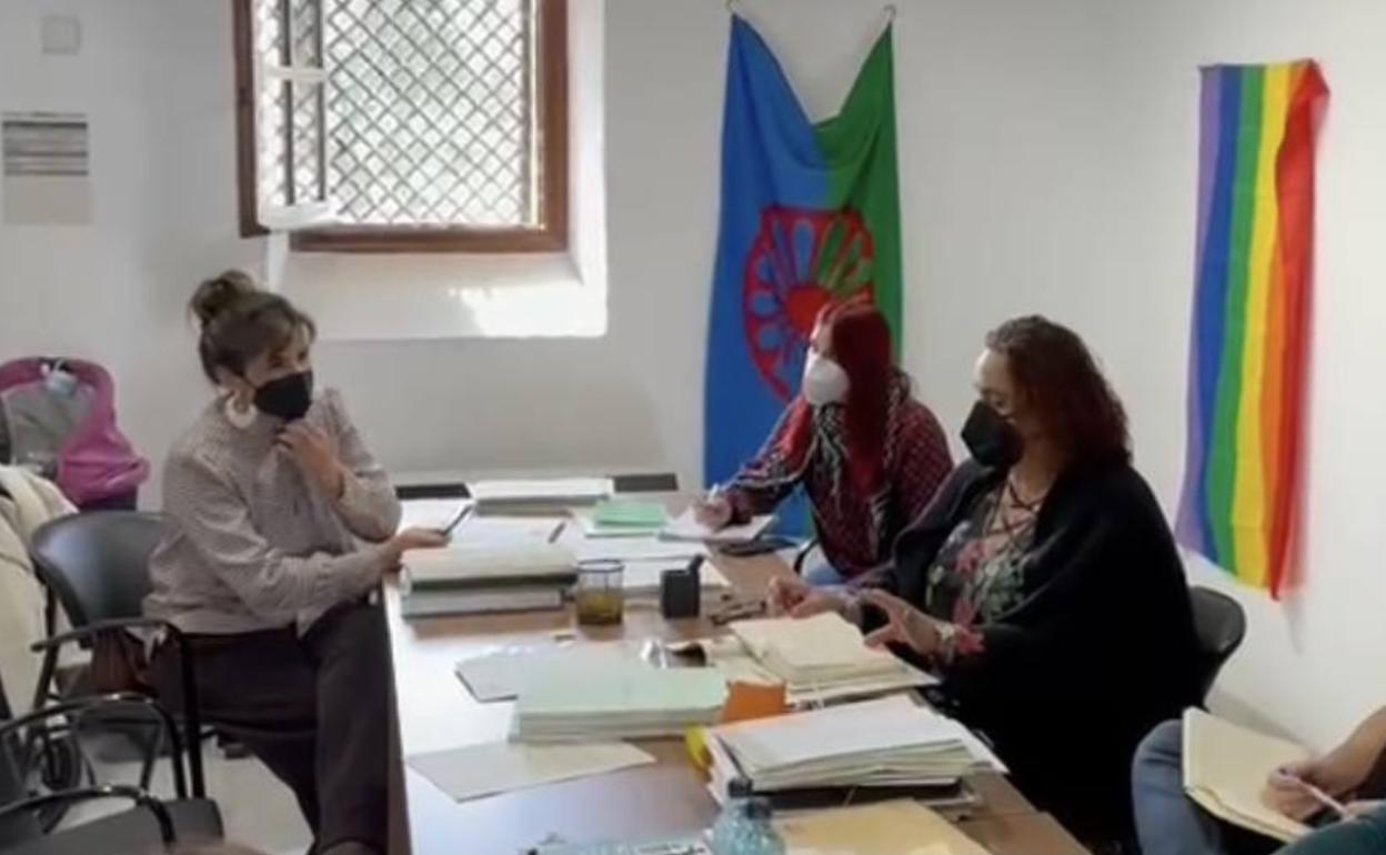 Parlamentarios del grupo Anticapitalistas, en el despacho en la mañana de este miércoles.