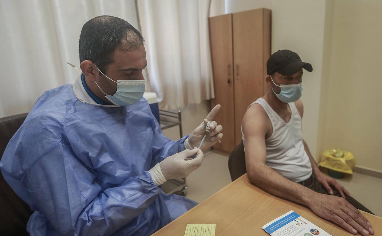 Vacunación de la Covid en Gaza 