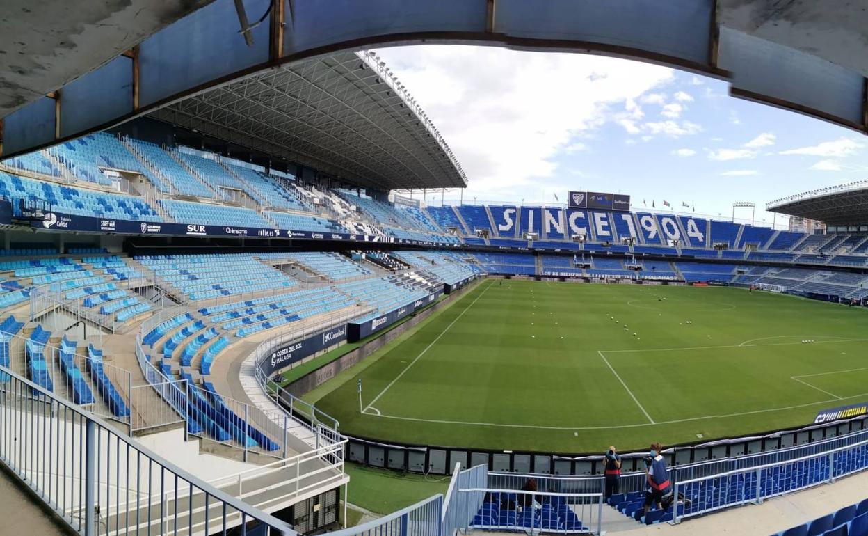 La Rosaleda no ha tenido público desde marzo del año pasado. 