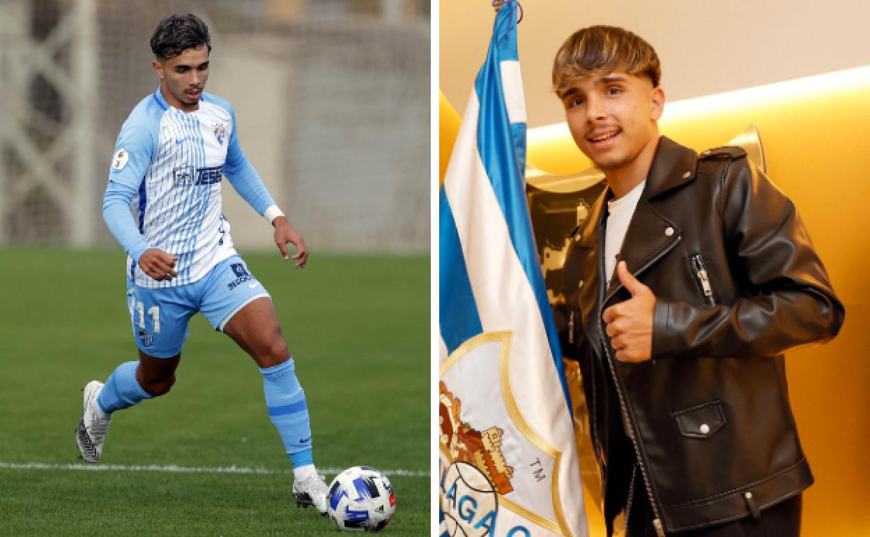 El futbolista del Atlético Malagueño, Kevin. Durante un partido con el segundo equipo del Málaga y posando en las oficinas de La Rosaleda tras el acuerdo por su renovación de contrato.
