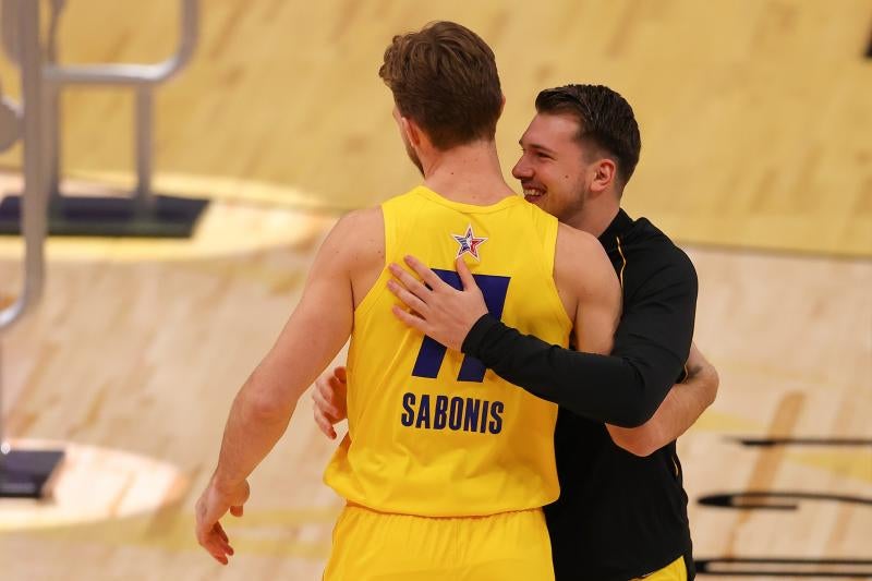 Domantas Sabonis, durante el Concurso de Habilidades de la NBA. 