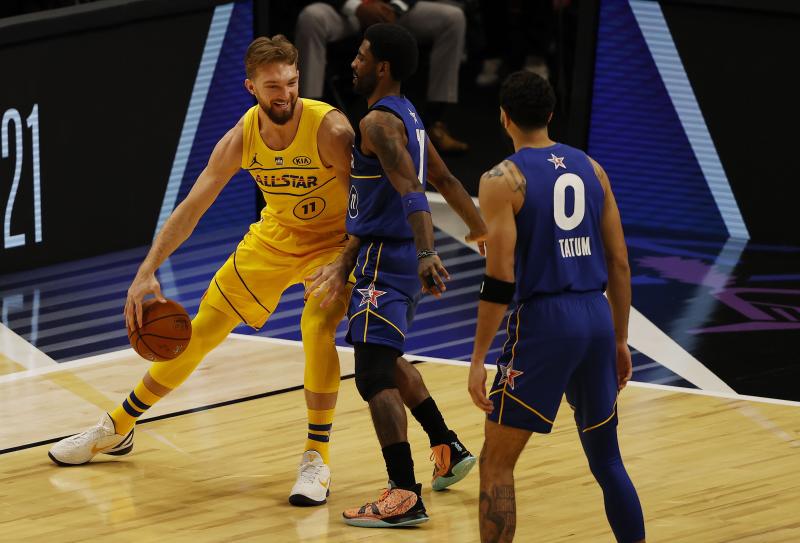 Domantas Sabonis, durante el Concurso de Habilidades de la NBA. 