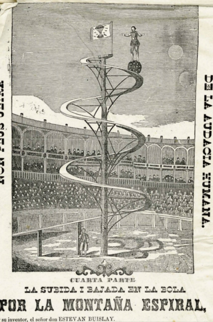 Ilustración publicitaria de la función La montaña espiral. 