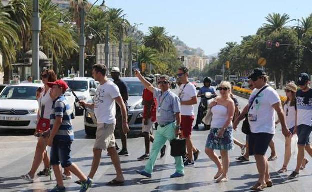 Turistas en Málaga capital. 