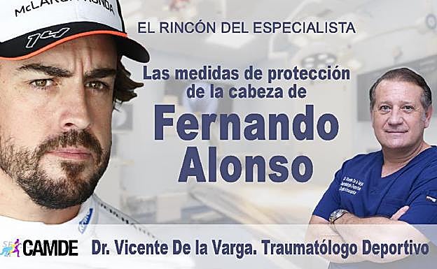 Las protecciones para la cabeza de Fernando Alonso