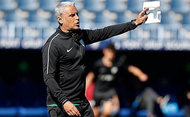 El entrenador del Málaga, Sergio Pellicer. 