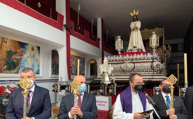 Acto de celebración de la palabra y bendición del trono del Señor de Málaga.