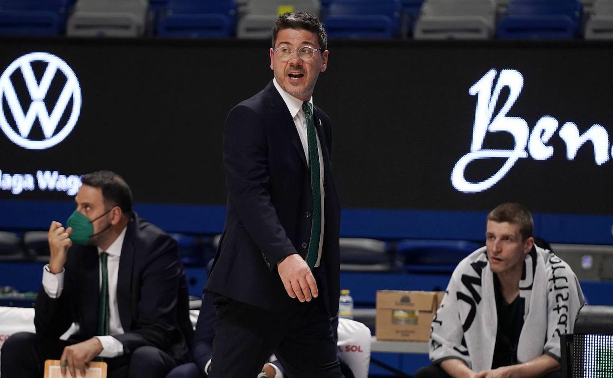 Fotis Katsikaris, en un partido del Unicaja de local. 