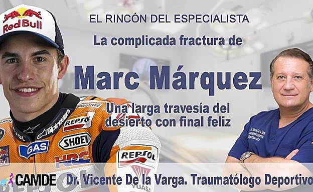 El traumatólogo Vicente de la Varga analiza la complicada fractura de Marc Márquez