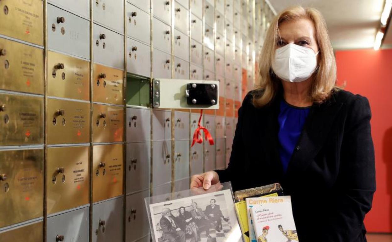 La escritora Carme Riera durante la inauguración de la Semana Cervantina