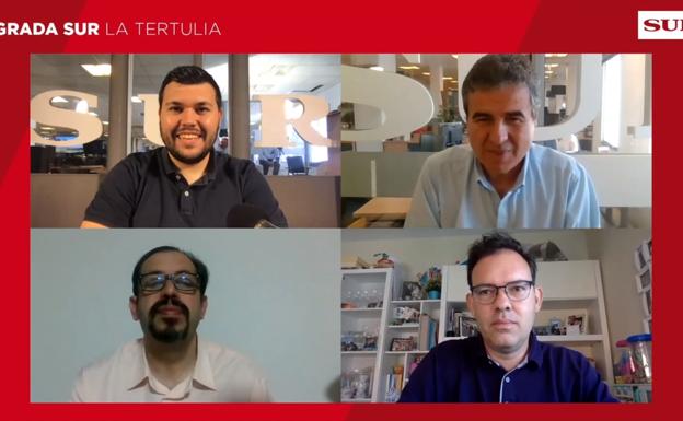 Los redactores de Deportes de SUR Sergio Cortés, Antonio Góngora, Pedro Luis Alonso y Borja Gutiérrez.