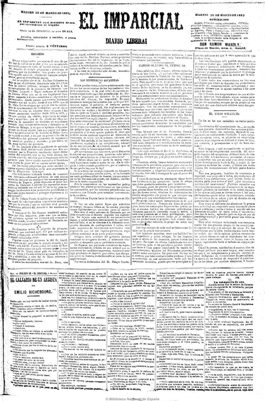 El Imparcial, diario liberal también se hizo eco del descubrimiento.