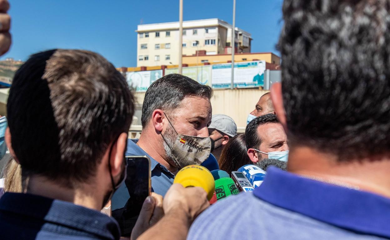 El líder de Vox, Santiago Abascal, ayer en Ceuta.