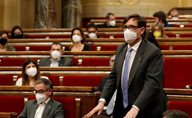 Salvador Illa, candidato del PSOE, en el momento de votar no a la investidura. 