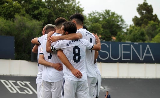 La celebración del tercer gol del partido. 