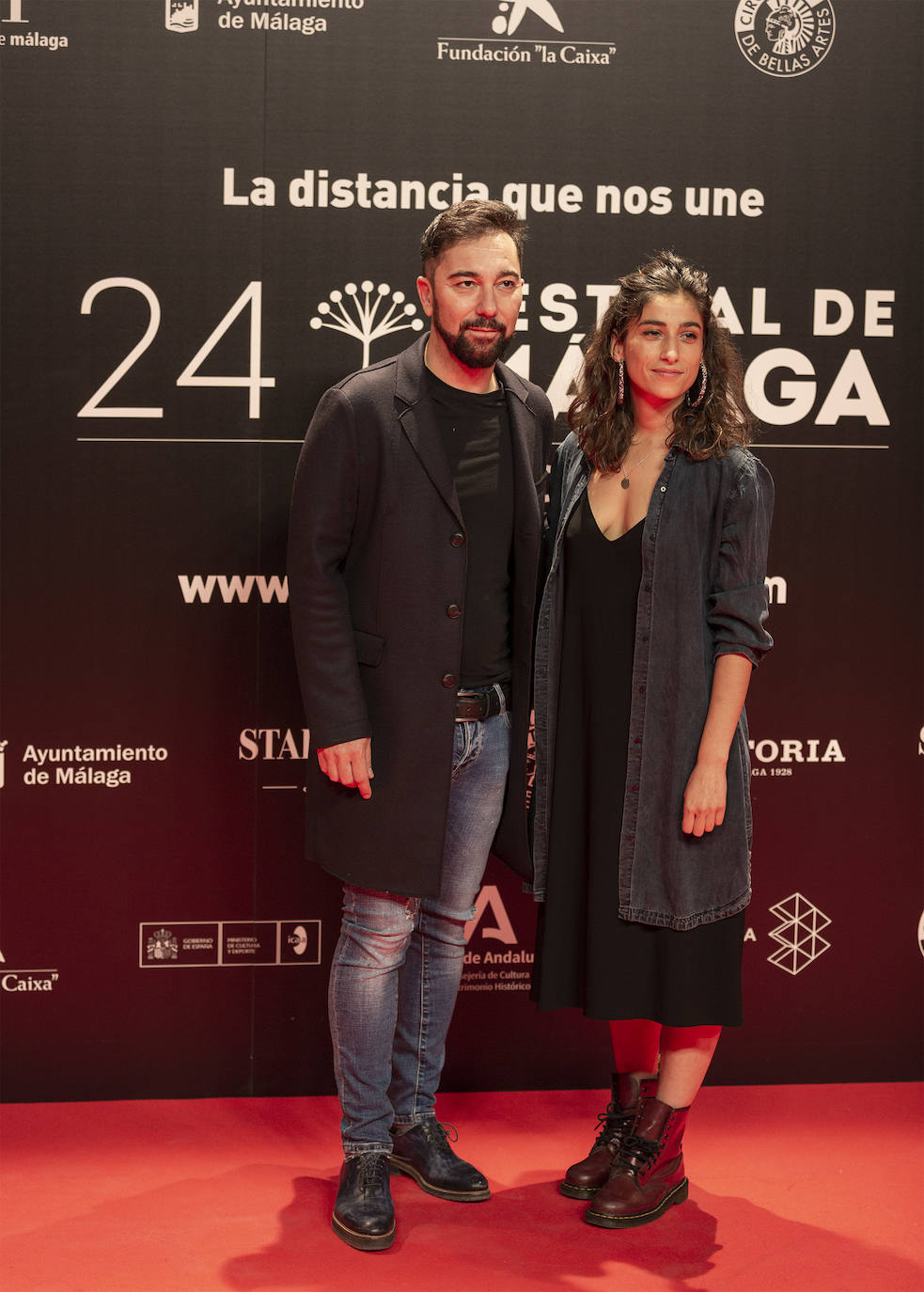 Los protagonistas de las películas seleccionadas posan en el Círculo de Bellas Artes como antesala del photocall malagueño