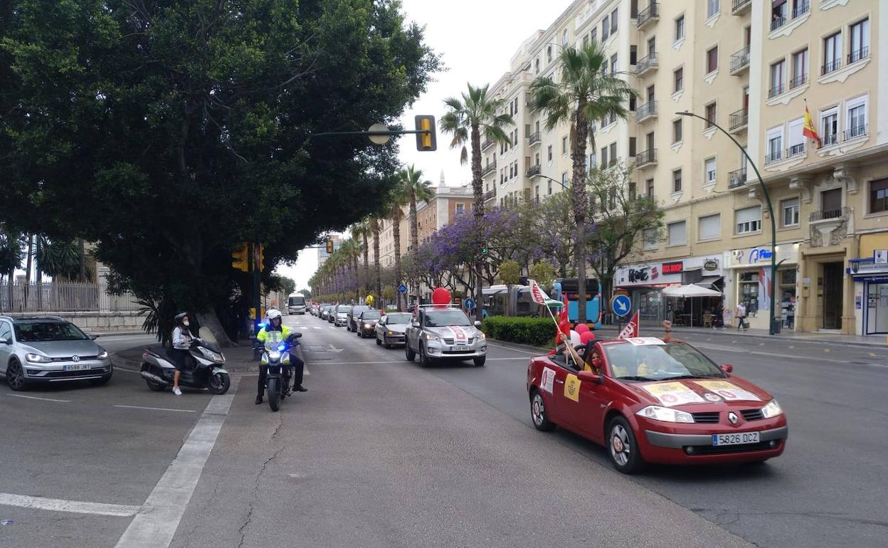 La protesta rodada ha recorrido varios barrios de la capital malagueña. 