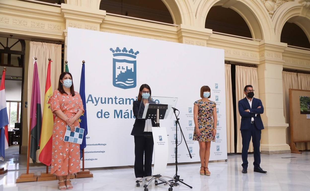 Losada, Carillo, Sarabia y Pomares, tras la Junta de Gobierno Local