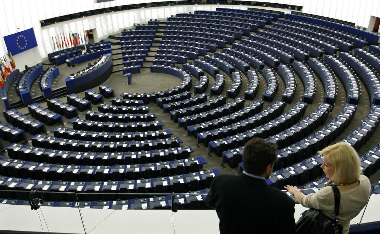 Visitantes en el Parlamento Europeo. 