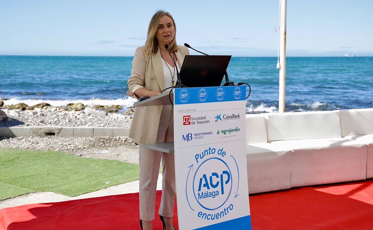 Marifrán Carazo, en el encuentro de la Asociación de Constructores y Promotores de Málaga. 