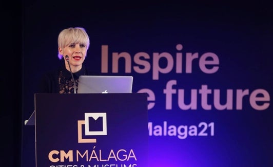 Remedios Zafra, durante su intervención. 