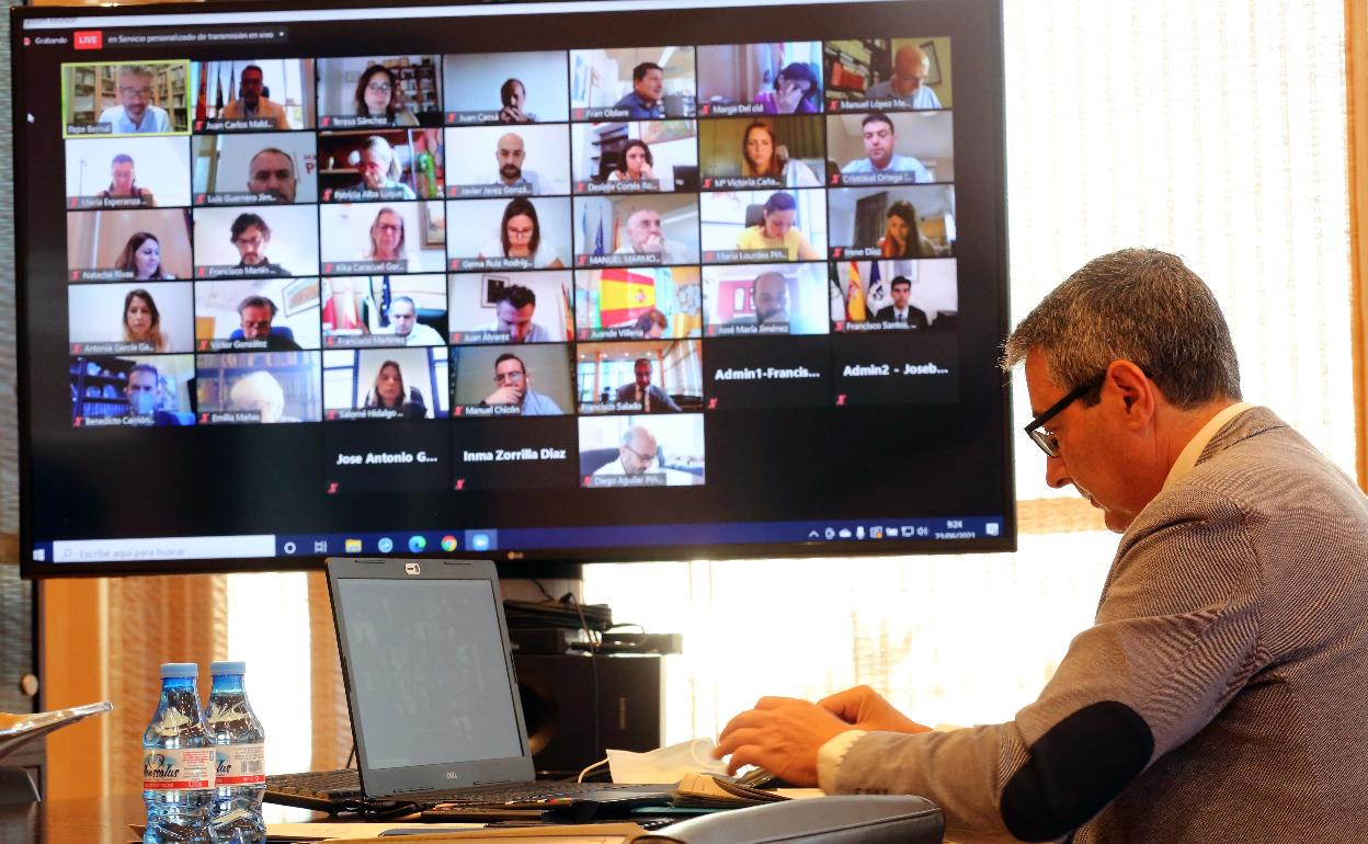 Salado, durante el pleno telemático celebrado este miércoles.