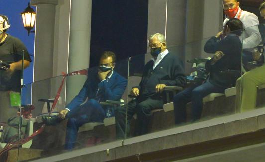 El administrador judicial, José María Muñoz, y consejero de Protocolo Francisco Martín Aguilar, en el palco.