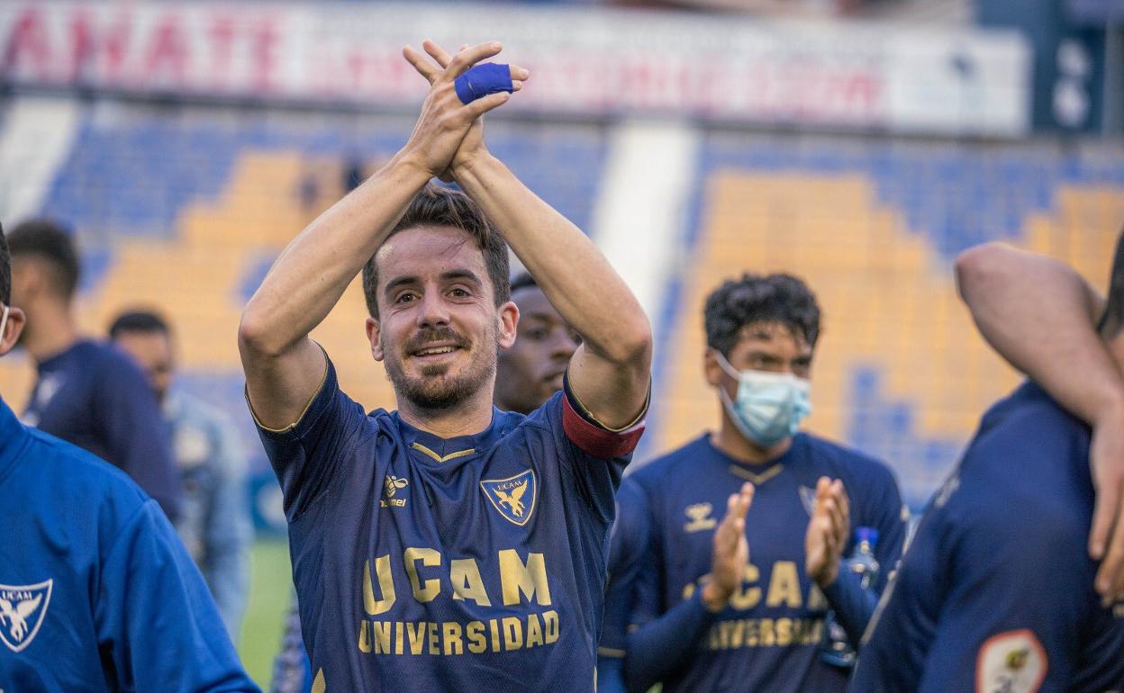 Rafa de Vicente durante la pasada temporada en el UCAM Murcia, con el que jugó la fase de ascenso a Segunda.