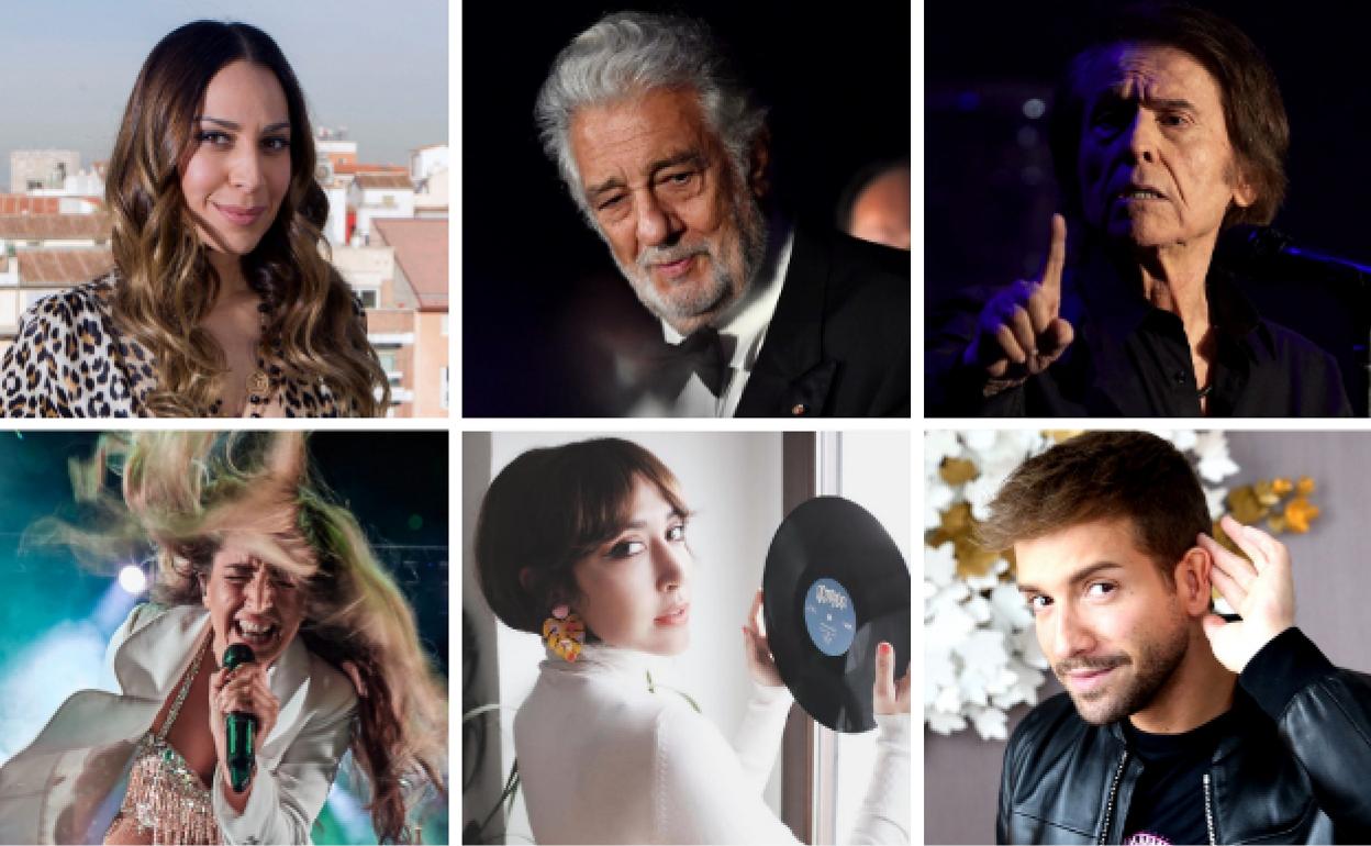 Mónica Naranjo, Plácido Domingo, Raphael, Lola Índigo, Anni B Sweet y Pablo Alborán, entre los artistas que actuarán este verano en Málaga.