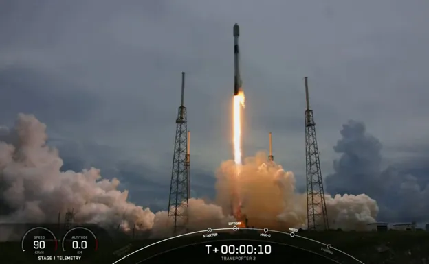 Momento del despegue del cohete Falcon 9. 
