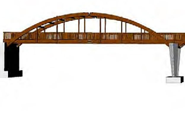 Vista de la pasarela de madera que se construirá.