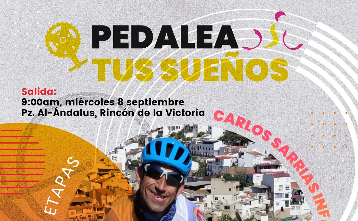 Cartel promocional del reto solidario que saldrá desde Rincón de la Victoria. 