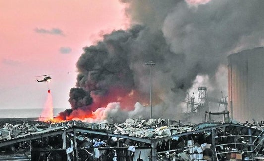 Momentos después de la explosión. 