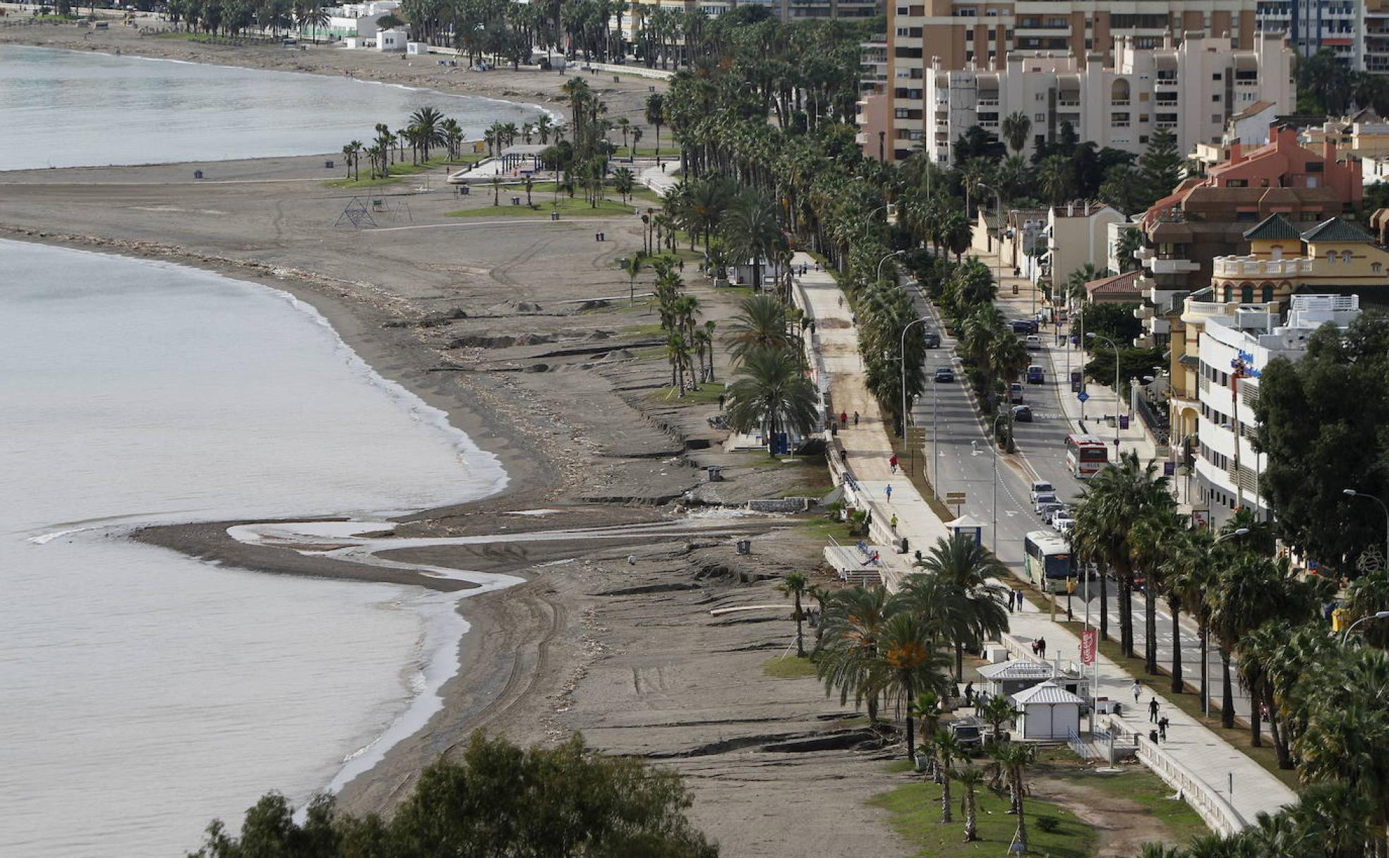 Vista aérea de la playa de La Caleta en 2021. 