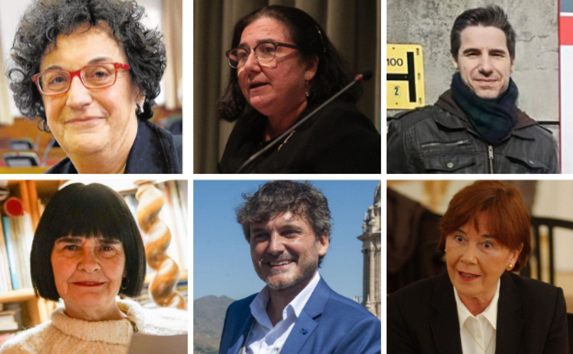 De izquierda a derecha y de arriba abajo, María Luisa Balaguer, Esther Cruces, Massimo Colombi, Tecla Lumbreras, Salva Reina y Rosa Romojaro. 