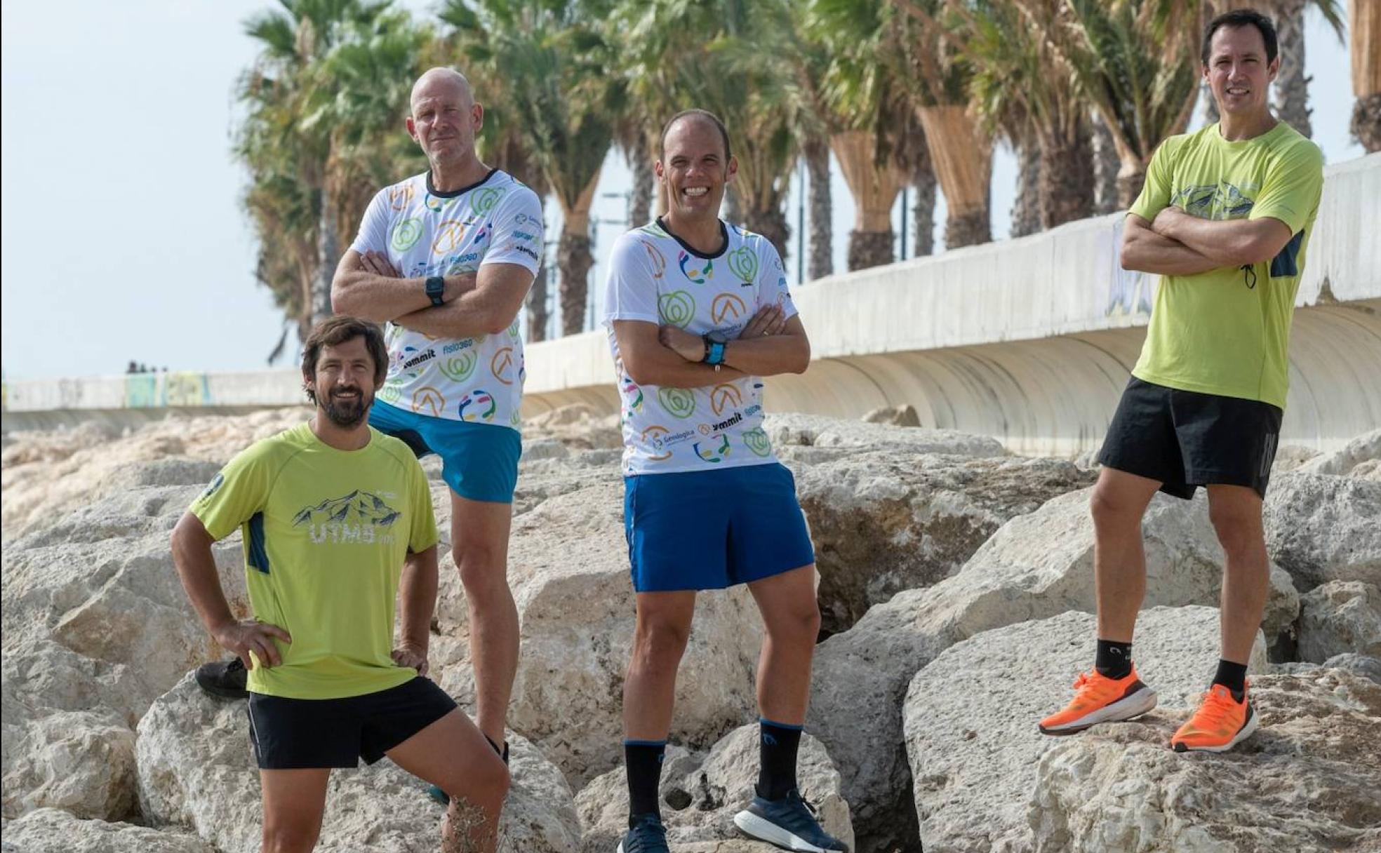 De izquierda a derecha Daniel Porta, César Montealegre, Enrique Sánchez y José María Porta, en La Malagueta antes de partir a Francia. 