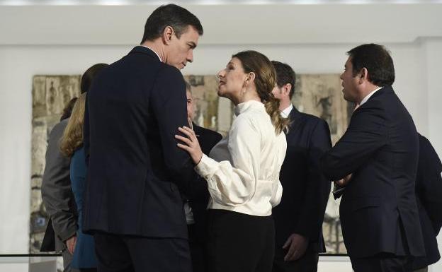 Pedro Sánchez y Yolanda Díaz, en enero de 2020