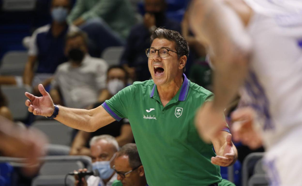 Fotis Katsikaris, en el partido de este viernes. 